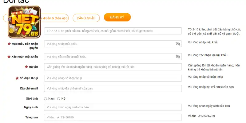Hướng dẫn quy trình đăng ký đại lý NET79