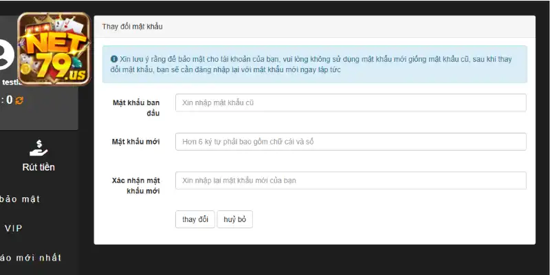 Đăng Nhập NET79: Hướng Dẫn Chi Tiết Và Các Bước Thực Hiện 3 Cách thức đổi mật khẩu chủ động cho người chơi