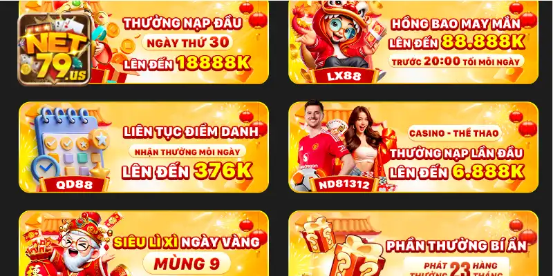 Khuyến Mãi NET79: Cơ Hội Nhận Thưởng Khủng Cho Thành Viên 1 Tổng quan các chương trình khuyến mãi NET79